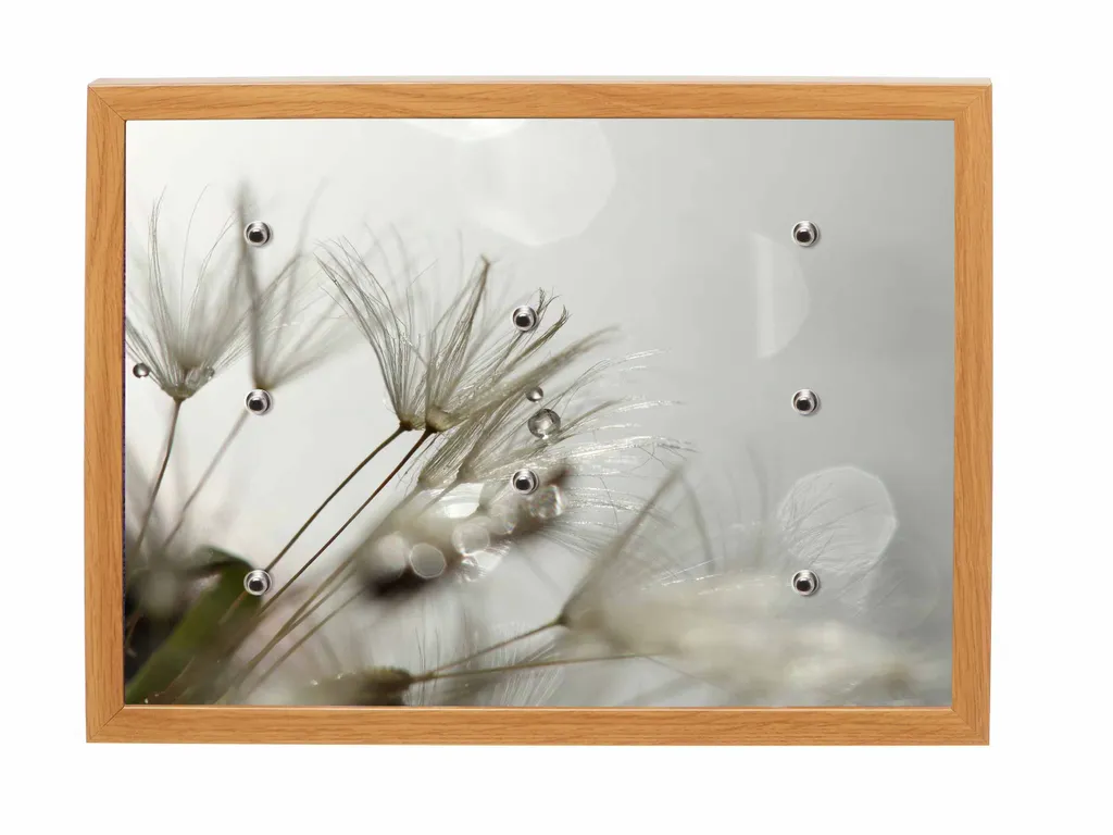 Universalboard "Fine Art Oak S40" Motiv 38 Blumen / Magnettafel, Schlüsselboard, Wandbild  40x30cm Rahmen Eiche-Nachbildung